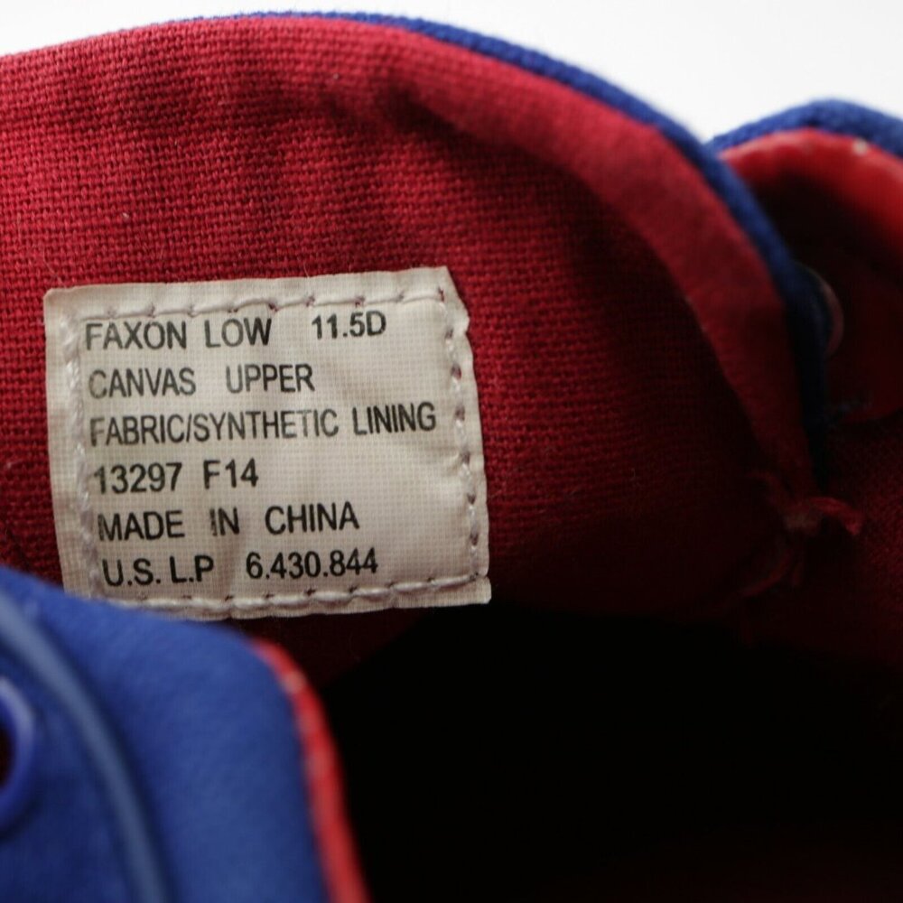 Polo Ralph Lauren Mens Faxon Sneaker Size 11.5 Royal Blue Canvas Red Pony Shoe - Picture 12 of 12